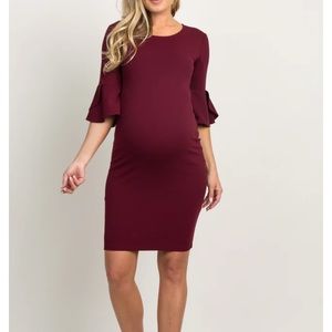 PinkBlush Burgundy/Plum Maternity Dress